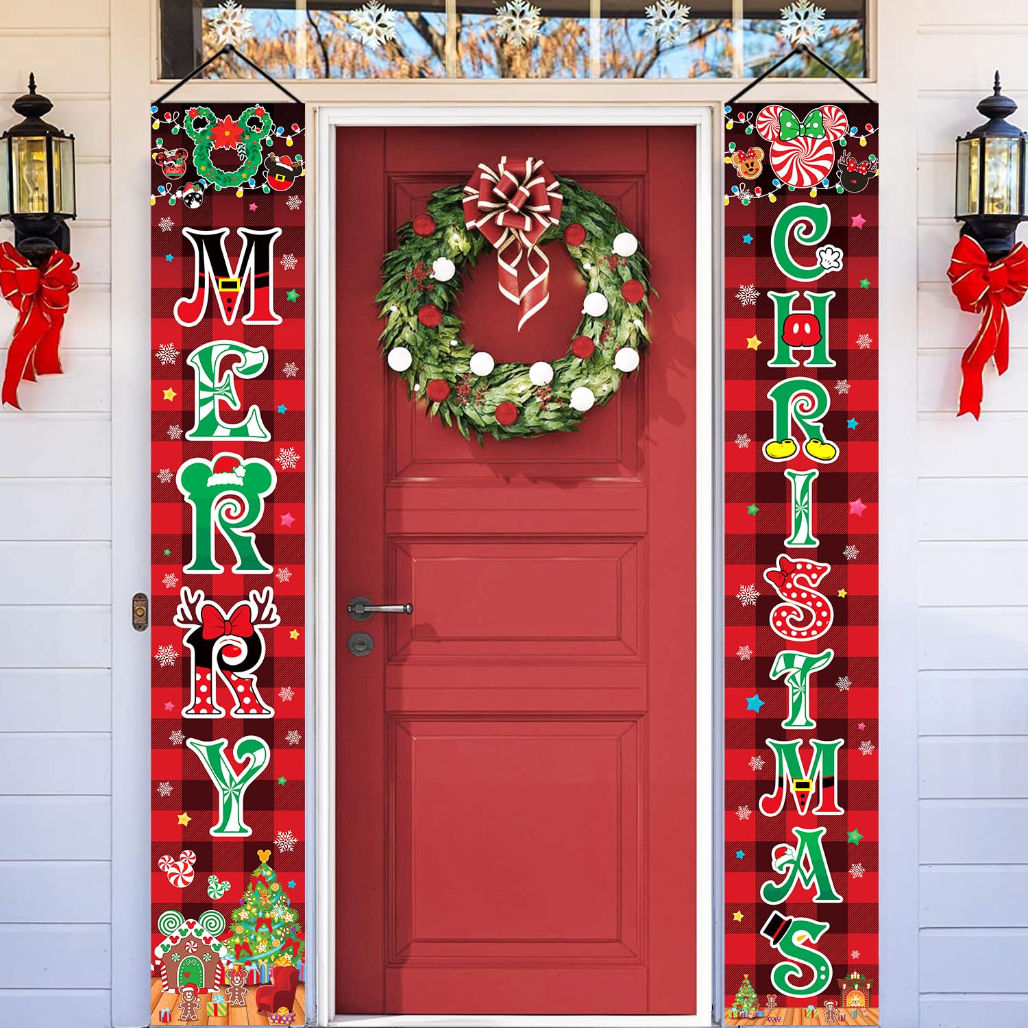 71''x 12'' Cartoon Mouse Christmas Decorations, Cartoon Characters Christmas Decorations, Christmas Decorations Cartoon Mouse, Cartoon Mouse Christmas Porch Banner, Christmas Decorations Cartoon Mouse