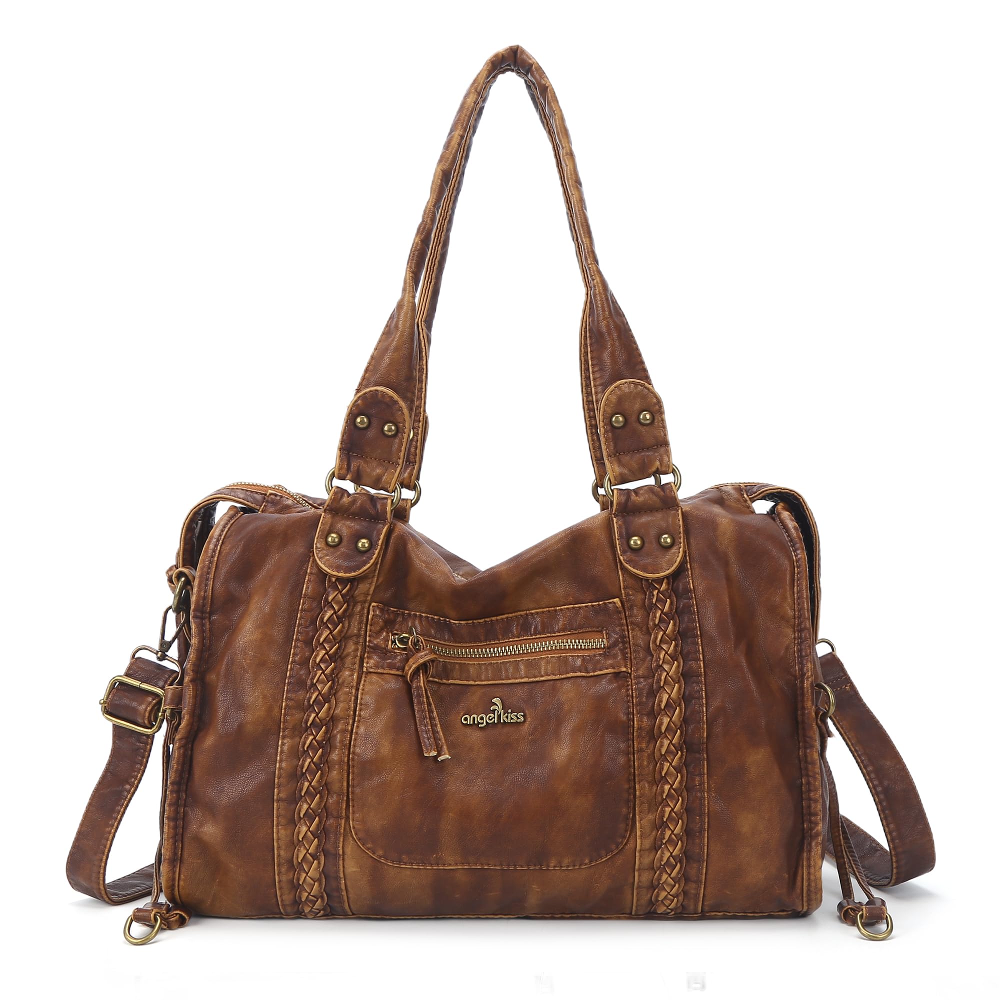 Angel Kiss Sacs Hobo pour femme en cuir végétalien, grand sac à main fourre-tout, sac à bandoulière