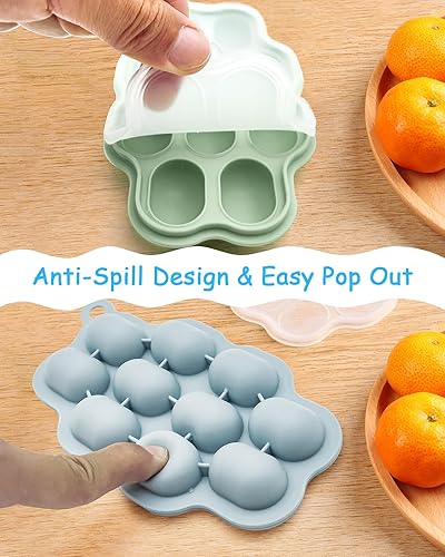 Miniatura 5 de Moldes para paletas de leche materna para bebés (paquete de 2), bandeja de silicona para congelador, bandeja para alimentador de alimentos de frutas