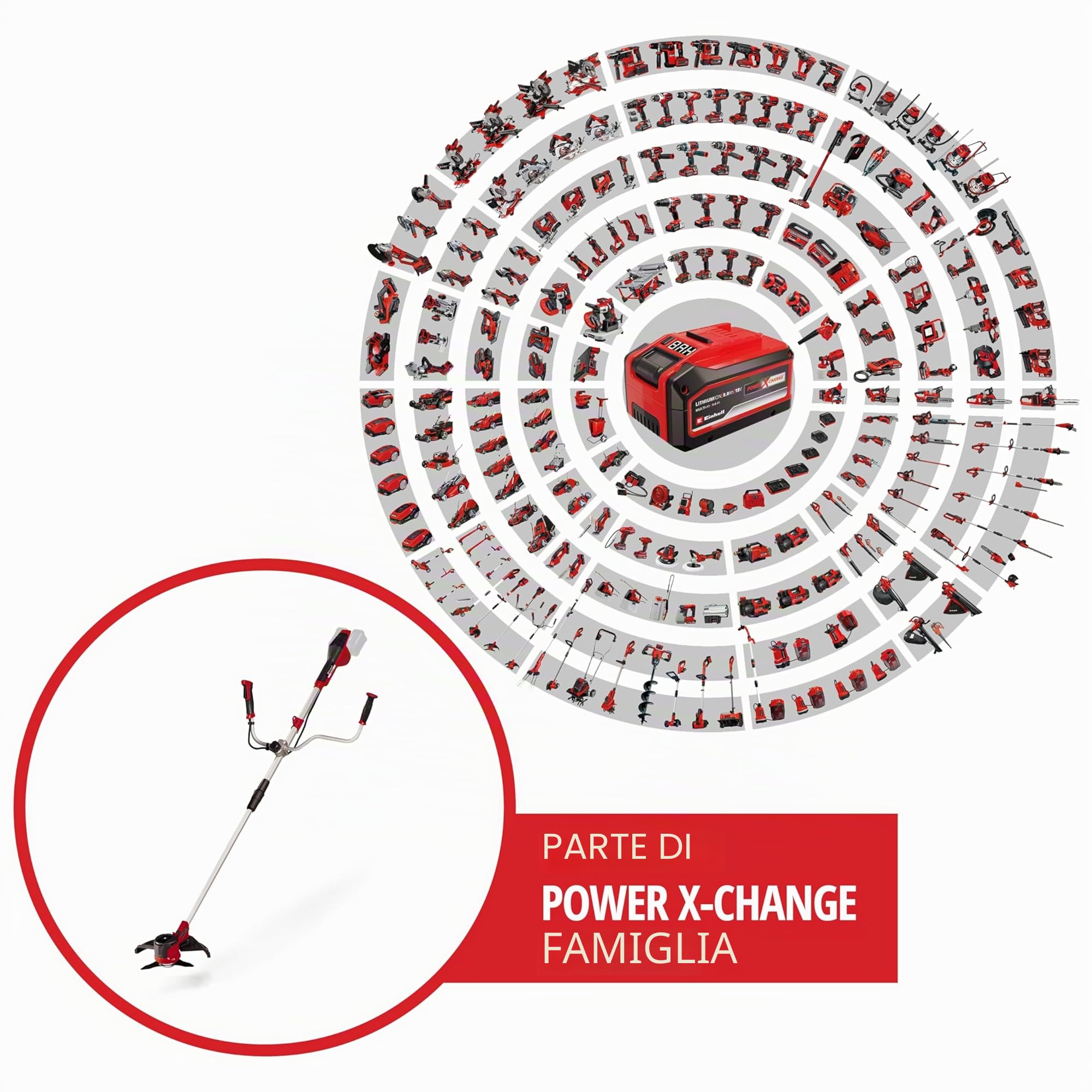 Einhell AGILLO 36/255 BL-Solo Decespugliatore a batteria Power X-Change (36V, motore brushless, Asta 190 cm, lama a 3 denti, diam. taglio 25,5 cm, diam. Taglio 30 cm, senza batteria e caricabatteria)