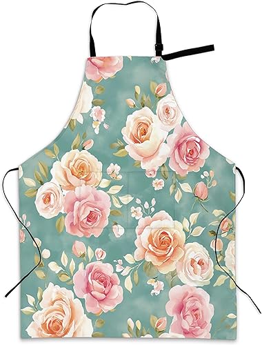 Delantal de cocina ajustable con bolsillos para mujeres y hombres, delantal de chef suave para cocinar, barbacoa y parrilla