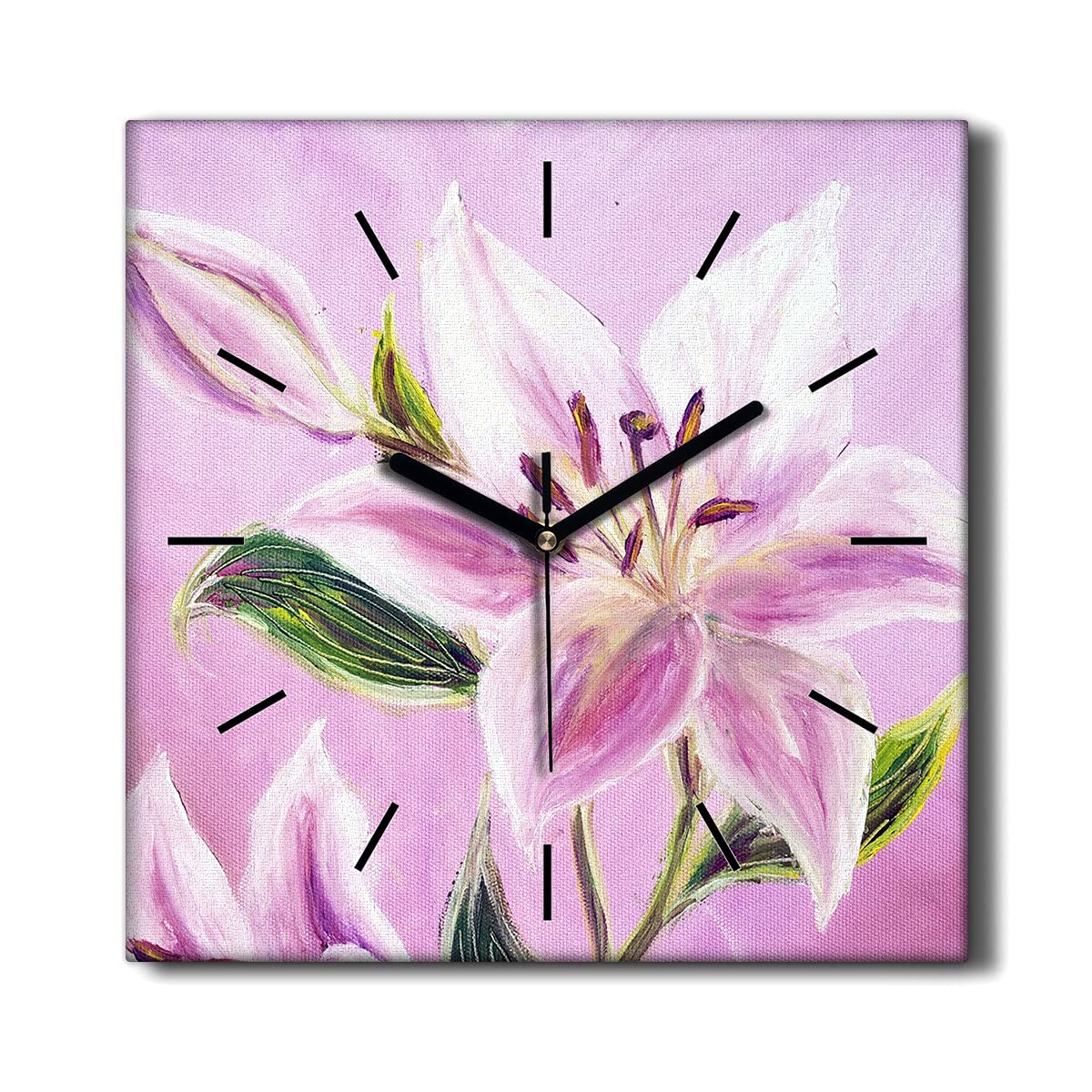 Horloge Murale Silencieuse Toile 30x30cm pour Supprimer le Tic-Tac dans le Salon
