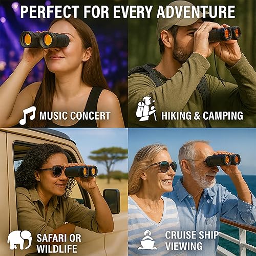 Miniatura 4 de CampCo Humvee - Telescopio de prismáticos compactos de 8 x 21 para adultos, caza, viajes, cruceros, juegos de fútbol, deportes, personal de policía