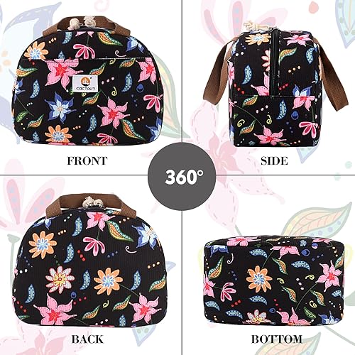 Miniatura 7 de Lonchera para mujeres, niñas y adolescentes, bonita lonchera térmica portátil, pequeña, aislada, reutilizable, de pana, para el trabajo, viajes,