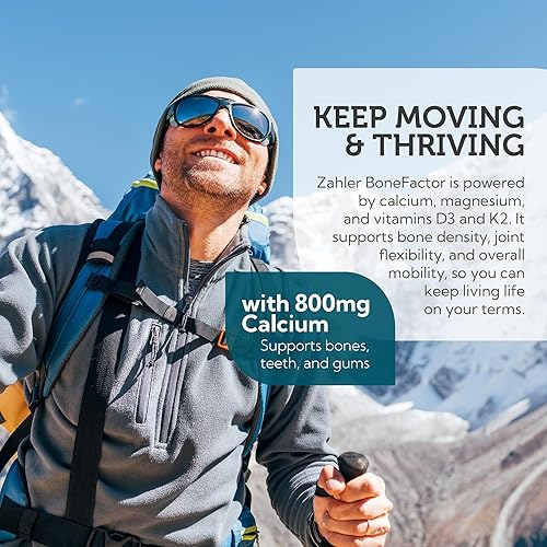 Miniatura 3 de Zahler Bonefactor, Suplemento de fuerza ósea que contiene calcio, vitamina D, vitamina K y magnesio, certificado Kosher, 120 tabletas