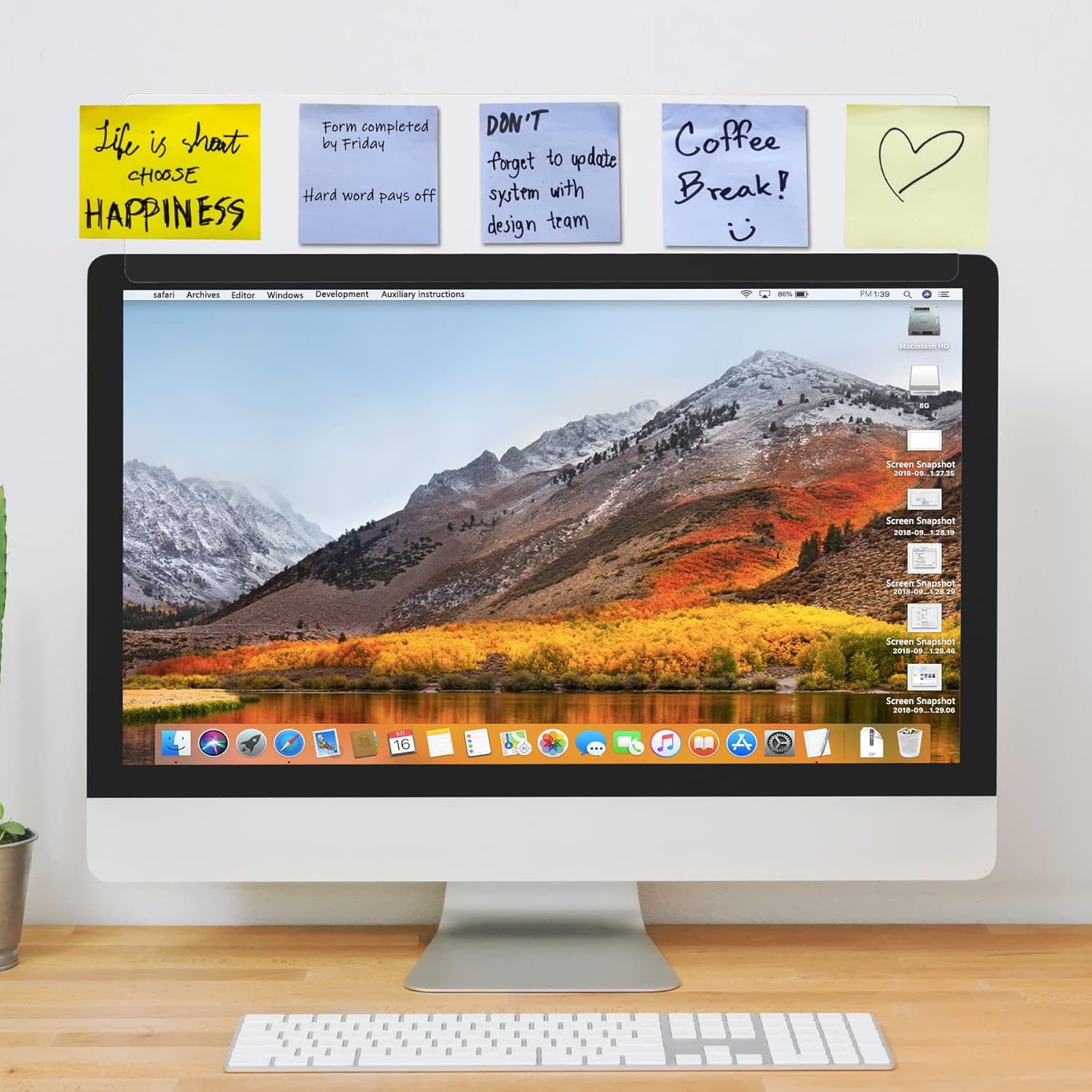 2 pcs Monitor Memo Board,18” Computer Monitor Memo Board,Transparent