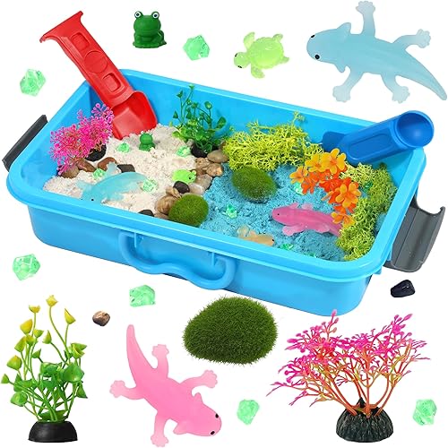 Miniatura 10 de Contenedor sensorial de granja, juguetes sensoriales de granja con arena de juego para niños y niñas, juguetes para niños, caja de arena de regalo