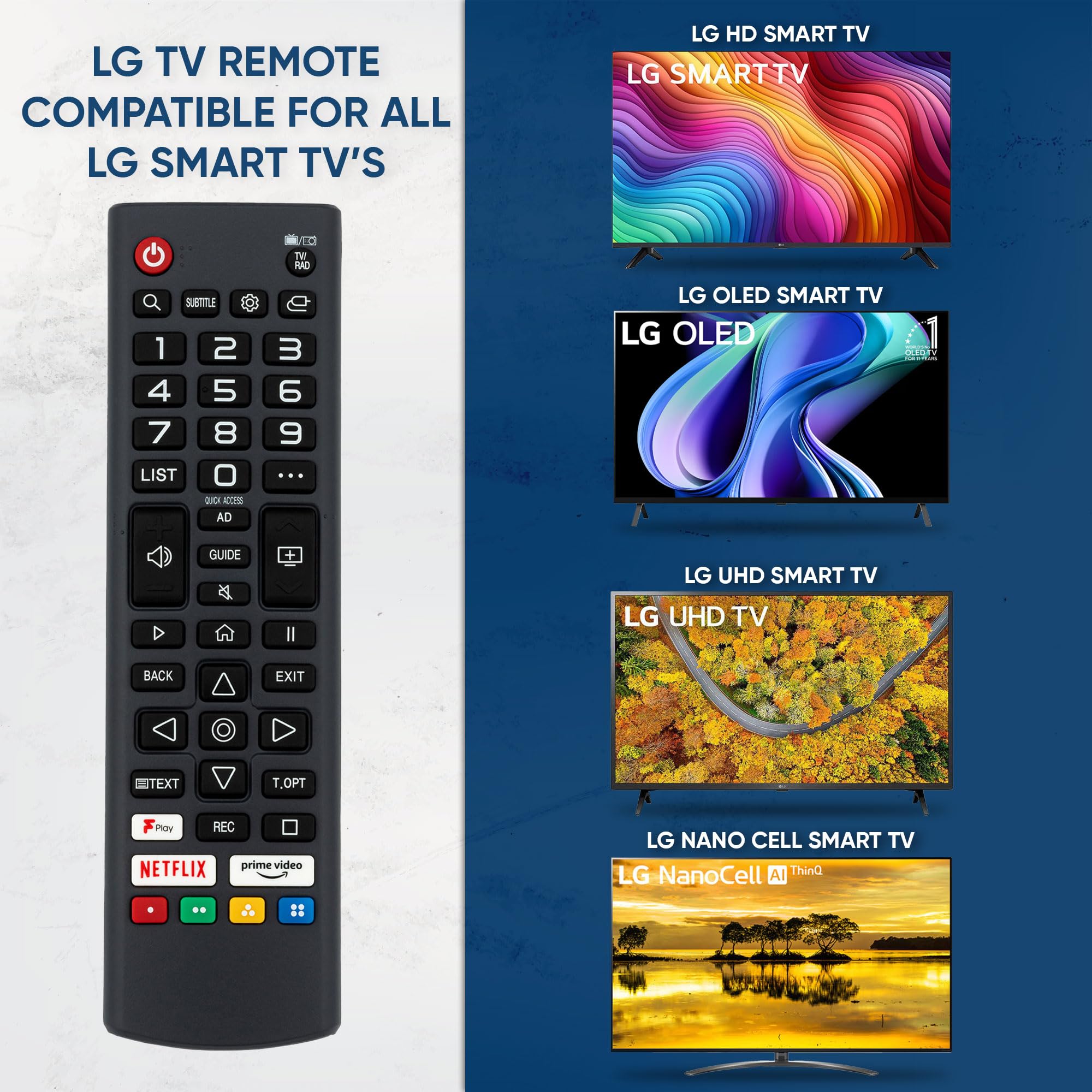 Universal Remote Control for LG Smart TV-Compatible All for LG Smart TVs,LCD, LED, UHD, QLED, 4K HDR,TV Remote for All Models - Image 2