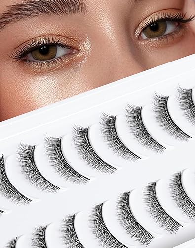 Pestañas naturales de aspecto natural, pestañas pequeñas, pestañas cortas, pestañas postizas naturales, pestañas postizas, paquete de 10 pares D-M05