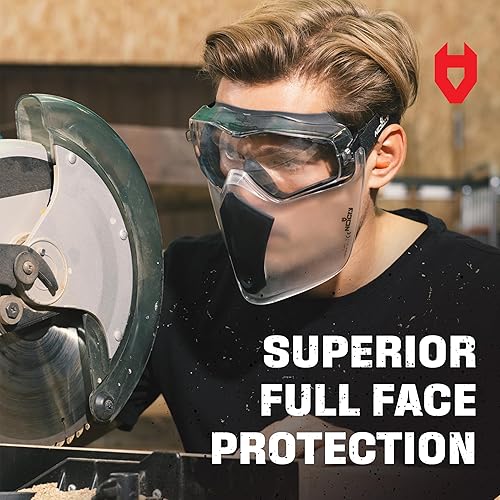 Miniatura 2 de NoCry Máscara de protección facial de seguridad para el trabajo con tecnología antivaho y antiarañazos de alta calidad, resistente certificado ANSI