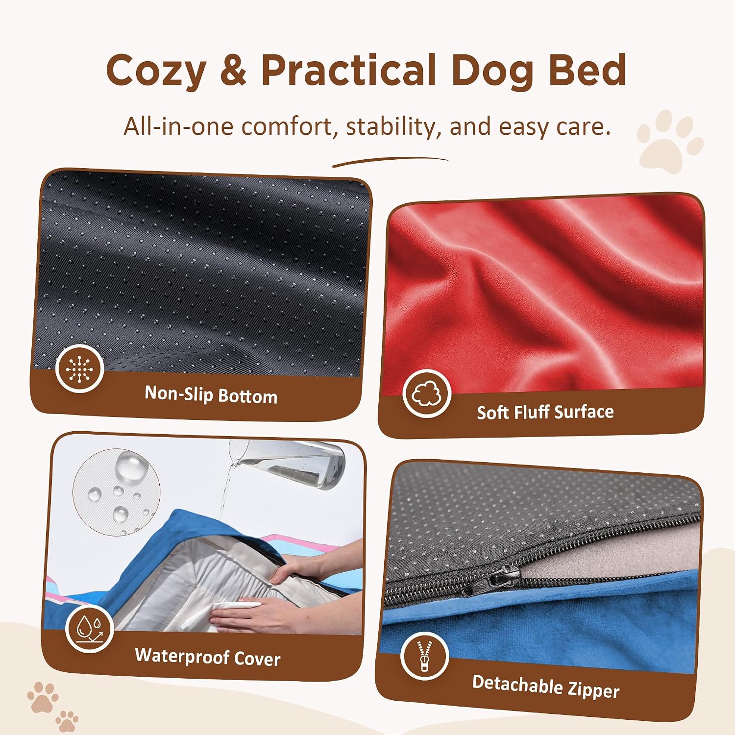Orthopedic Dog Bed for Extra Large Dogs with Bolster Support — view 4