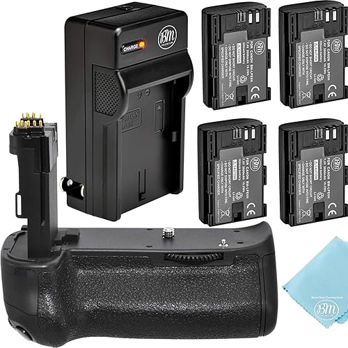 Kit de agarre de batería para Canon EOS 70D, EOS 80D, EOS 90D cámara digital SLR incluye agarre vertical de batería BG-E14 repuesto + cantidad de 4