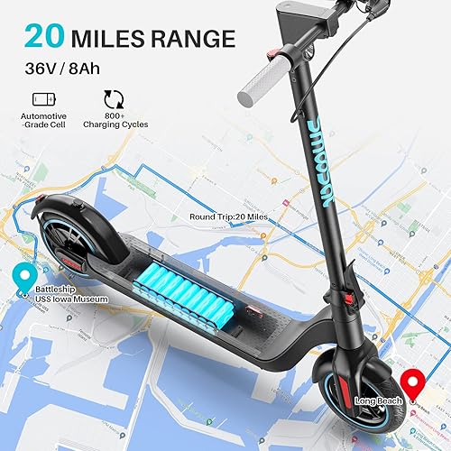 Miniatura 2 de SmooSat SA3(Prime) Electric Scooter for Adults, 2028 Miles Long Range, 350W Brushless Motor, 8.510 Solid Tire, 15.620 MPH Max Speed, App Control