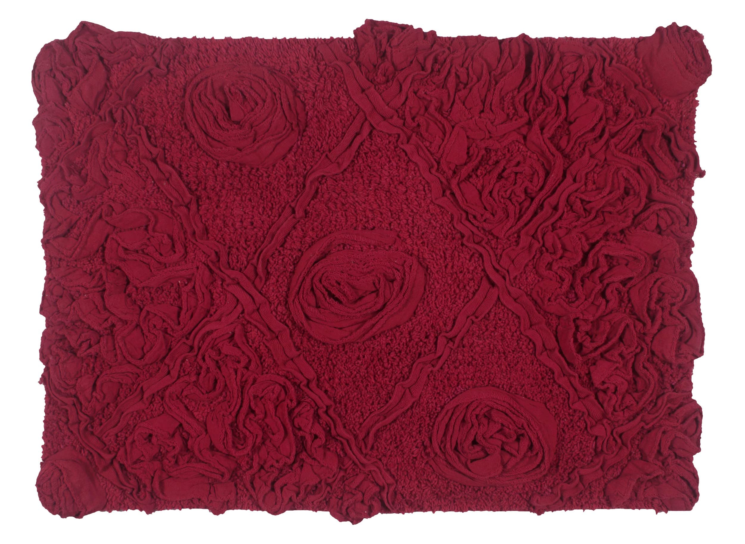 Home Weavers Modesto - Alfombra de baño de algodón Absorbente, Suave, Lavable a máquina, 17 x 24 Pulgadas, Color Rojo