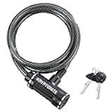 Kryptonite Bike Lock Cable, 6ft. x 12mm Braided Steel Cable Anti-Theft Security Bicycle Lock with Keys for Outdoor Equipment, Bicycles, Scooters, Fence, Gate