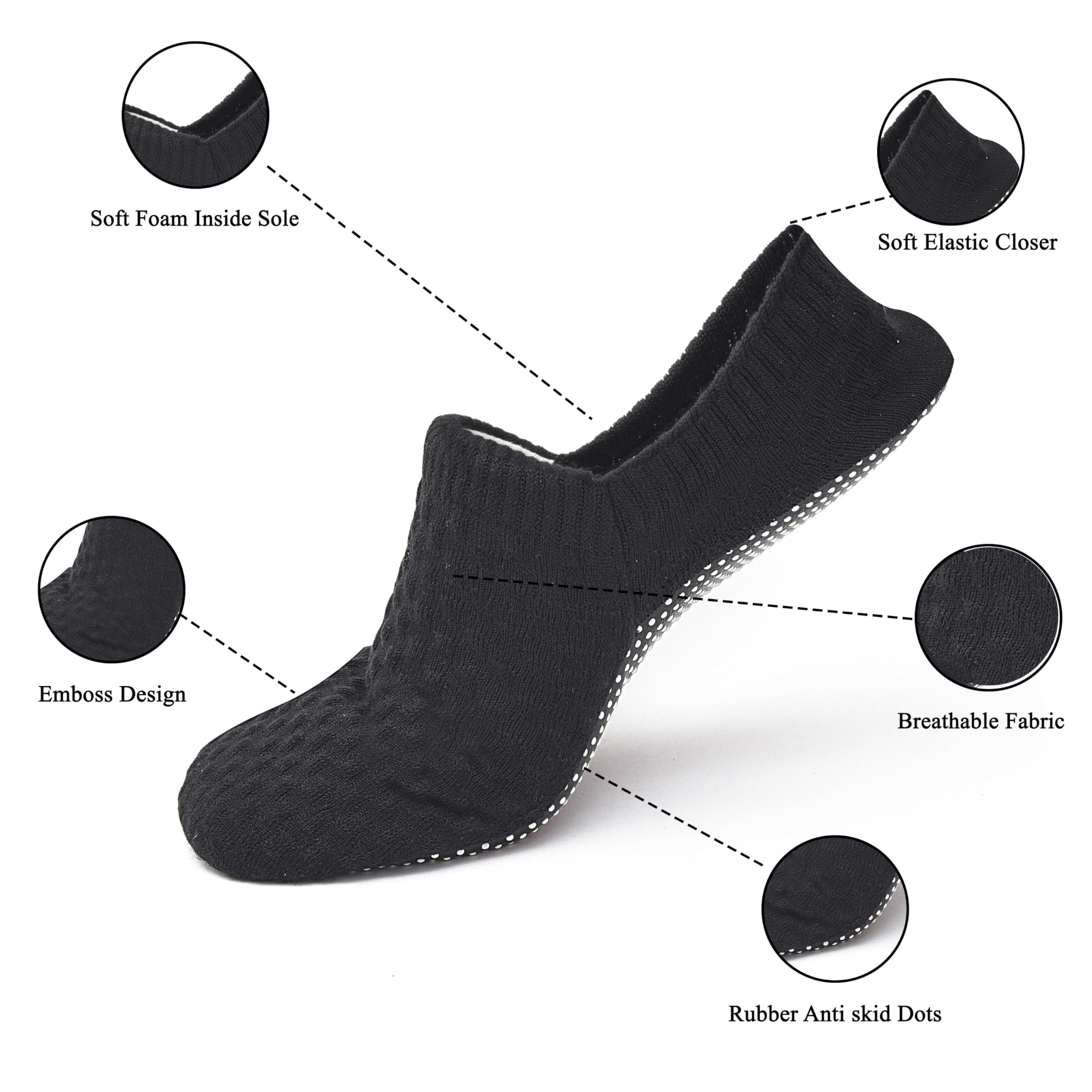 WRPPAREL Anti Skid Non Slip Men Slipper Socks Grippy Socks Woman Yoga Winter Indoor Hospital Old Age | 1/2 Pairs, L/XL/XXL (IN, Alpha, XL, 1, Black) 2