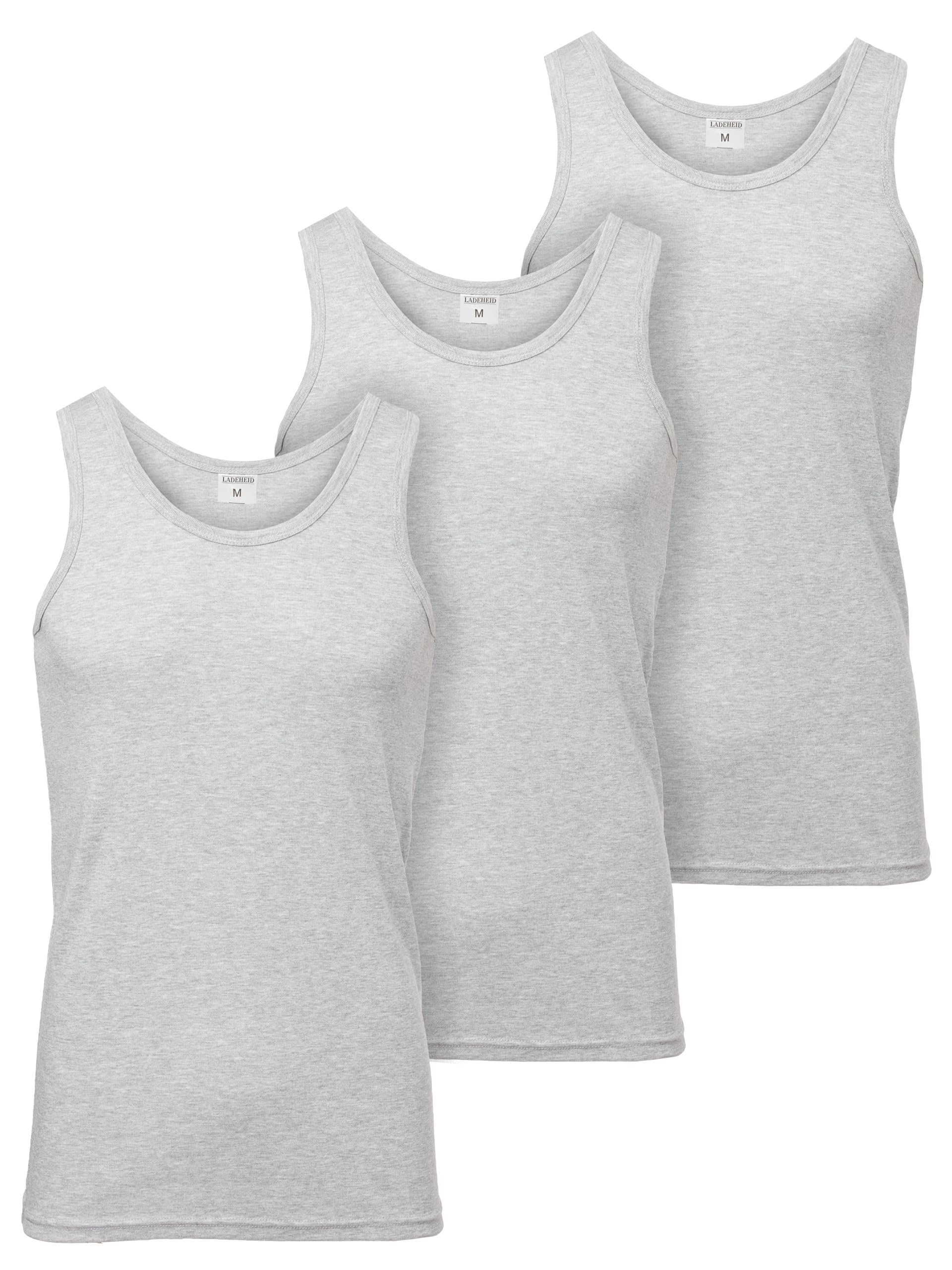 Ladeheid Unterhemd Herren Ärmellos Baumwolle Underwear Men - Weiches, Komfortables Tank Top Herren Unterwäsche, Unterhemden, Set 3 Stück LA40-258