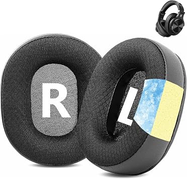 A70 Cooling Gel Ear Pads Ear Cushions Replacement Earpads Compatible with OneOdio A70 A71 Over-Ear Headphone Soft Fabric Mesh - Black