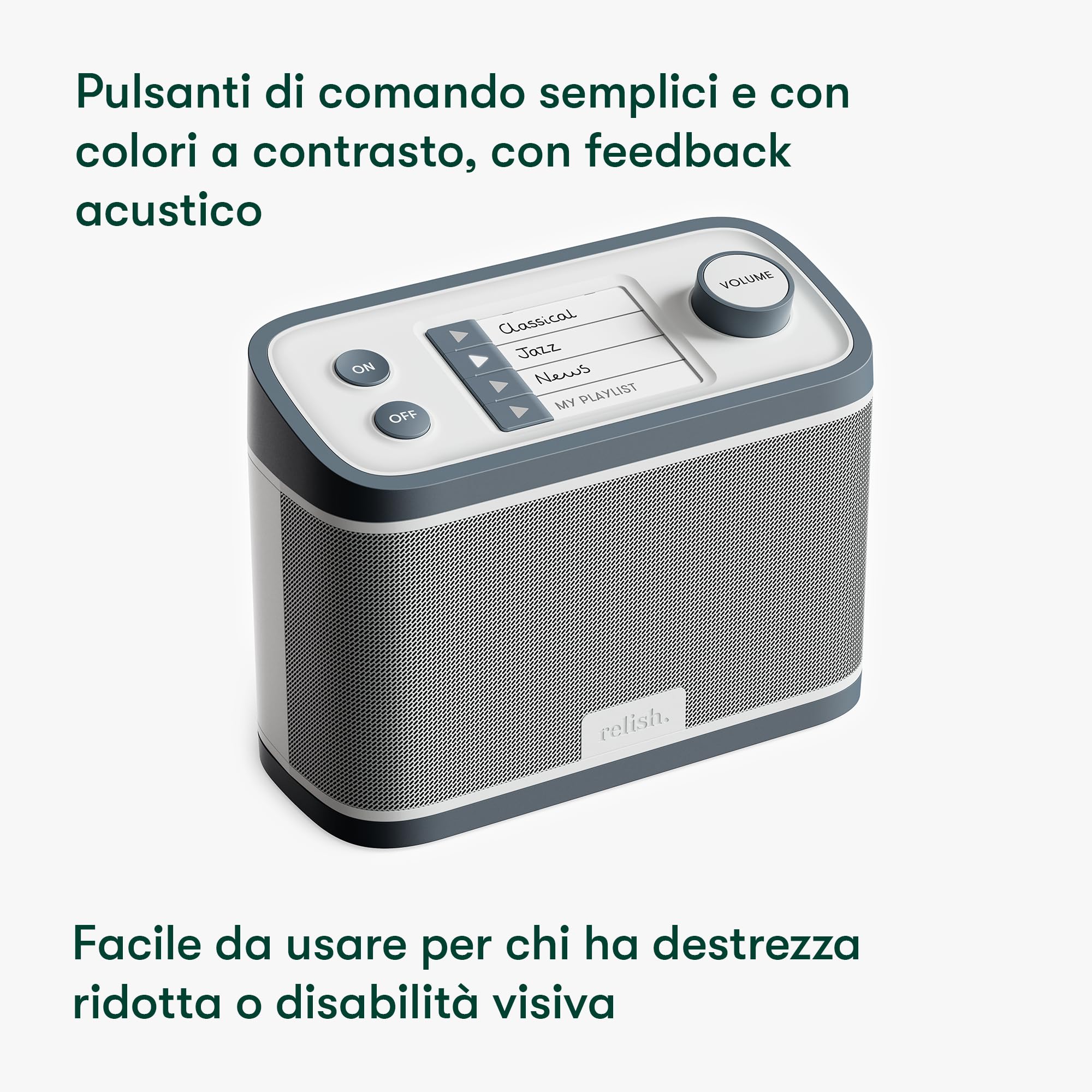Relish Radio e lettore musicale DAB portatile - Sviluppato per Persone affette da Demenza o Alzheimer