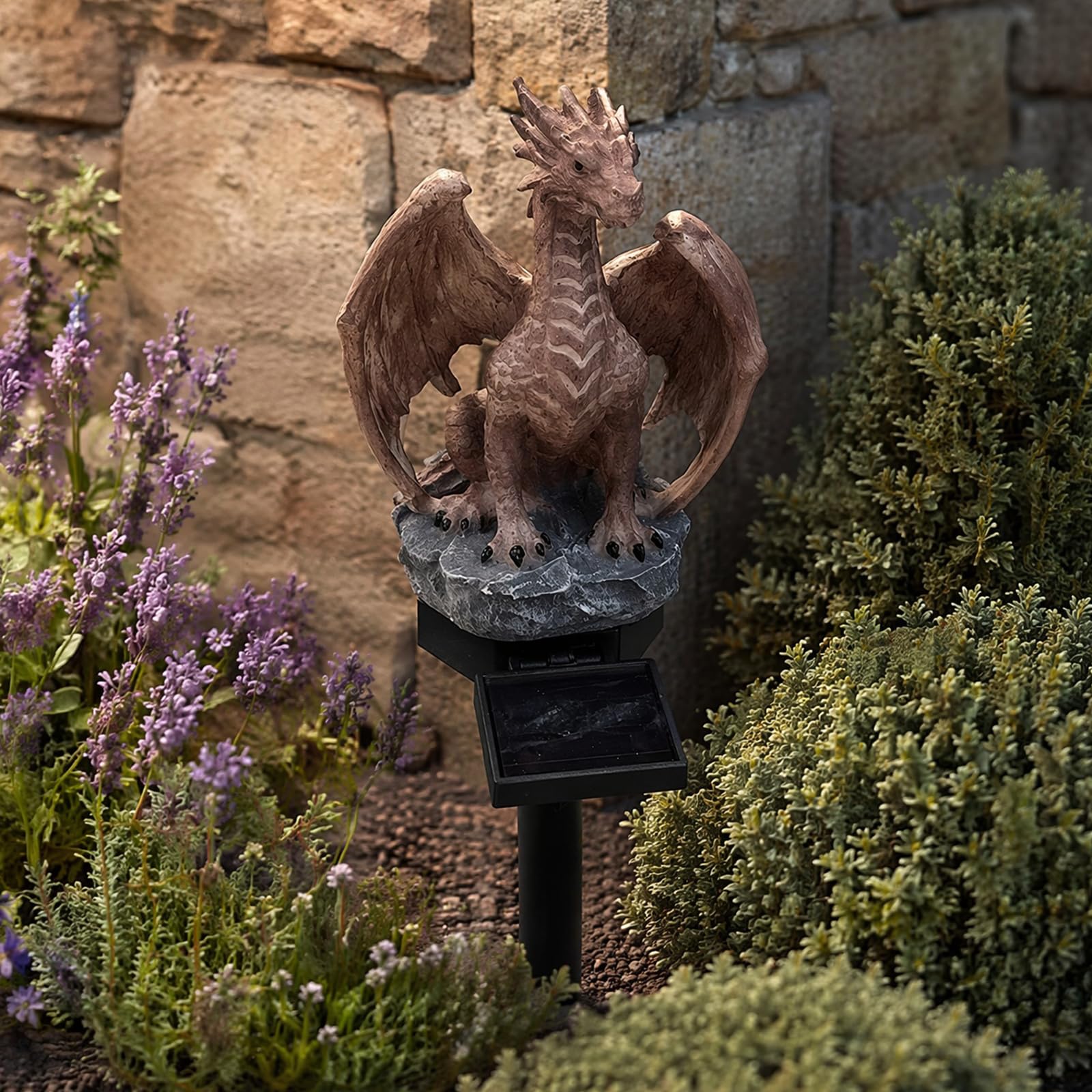 Dragon Solar Garden Light Solar Powered Dragon Figurine Solar LED Night