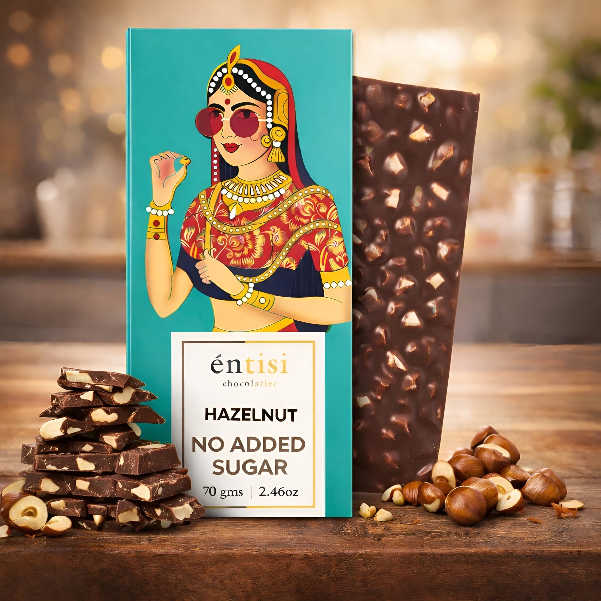 Sugar Free Dark Chocolate Bar - Healthy No Sugar Chocolates with Roasted Hazelnuts, Gluten Free, Keto Friendly, Low Carb Diabetic Friendly, Gifting & Snacking Chocolate, 70g-image-20