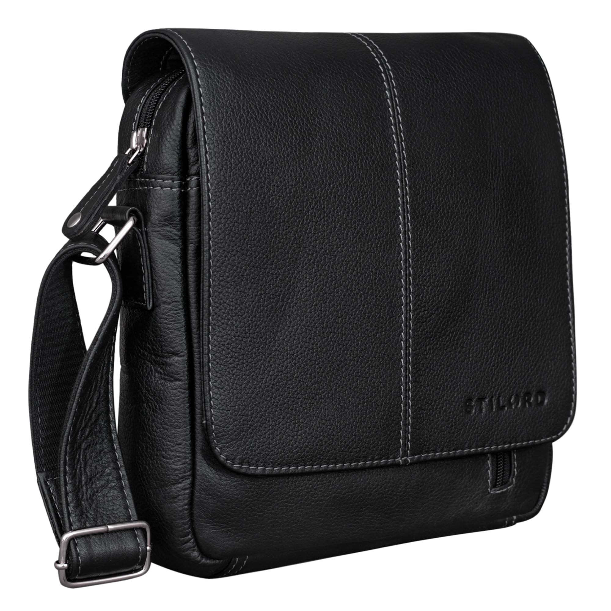 STILORD Matt Mariconera Piel Auténtico para Hombres Bolso Vintage para Hombres Bolsito Mensajero Bolsa de Hombro o Bandolera Cuero Color:taranto - marrón