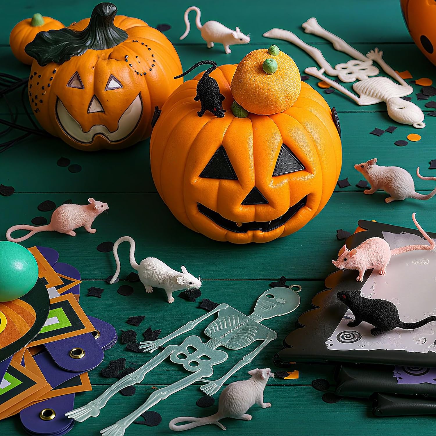Gejoy 36 Pcs Fake Mice Realistic Mouse Fake Rats Small Plastic Mice for Mischief Prank Horror Spooky Gothic Party Decorations Supplies(Funny Color) image 5