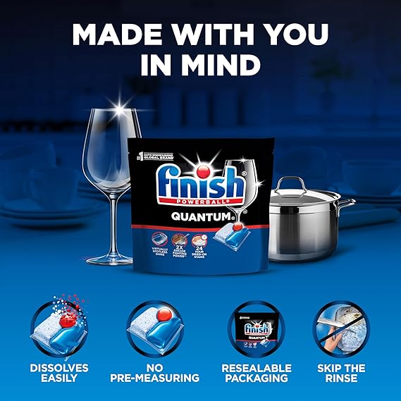 Finish Quantum Dishwasher Pods, Dishwasher Detergent Dish Soap, Fresh Scent, 14 Count