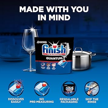 Finish Quantum Dishwasher Pods, Dishwasher Detergent Dish Soap, Fresh Scent, 14 Count