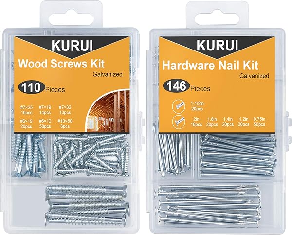 KURUI 256PCS Hanging Nails and Screws Kit: A Practical, Organized Hardware Solution for Home DIY