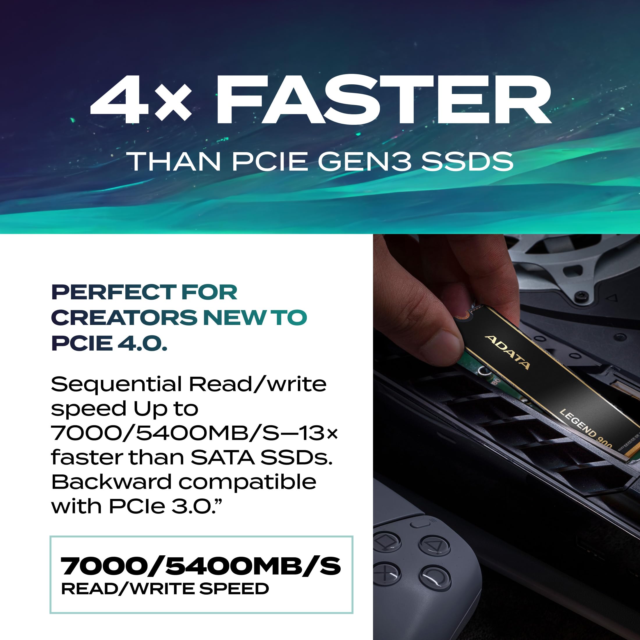 Amazon | ADATA 1TB SSD Legend 900 PCIe Gen4x4 NVMe M.2 内蔵型