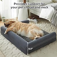 Vista 3 de BFPETHOME - Camas para perros grandes, cama ortopédica para perros medianos y grandes, gran cama para mascotas impermeable para sofá con funda