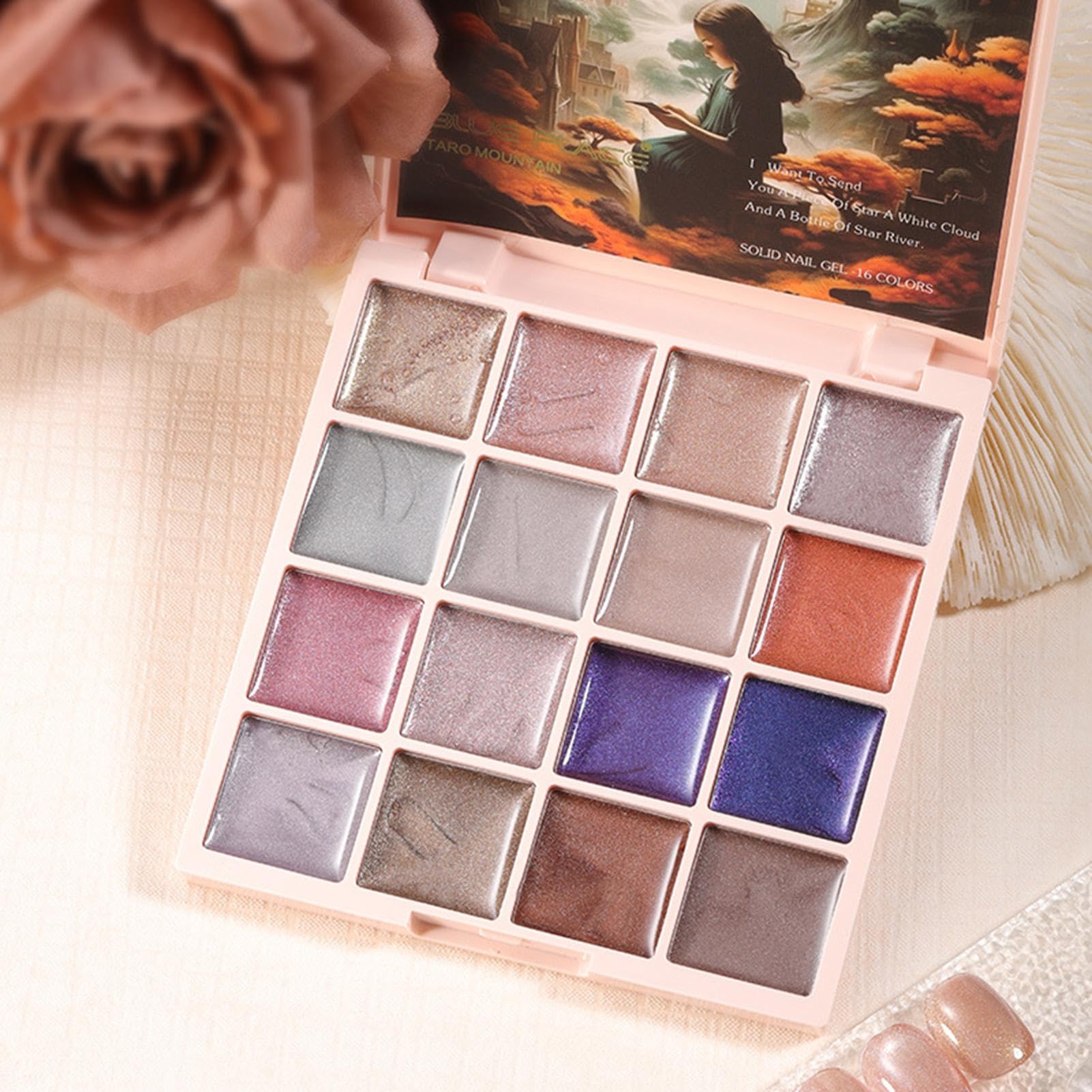 Solid Gel Nail Polish Palette, Gel Nail Palette, 16 Colors Nail Gel Palette, Magnetic Gel Nail Polish, Gel Nail Polish for, Nail Gel Painting Palette, Gel for Nail Design, Gel