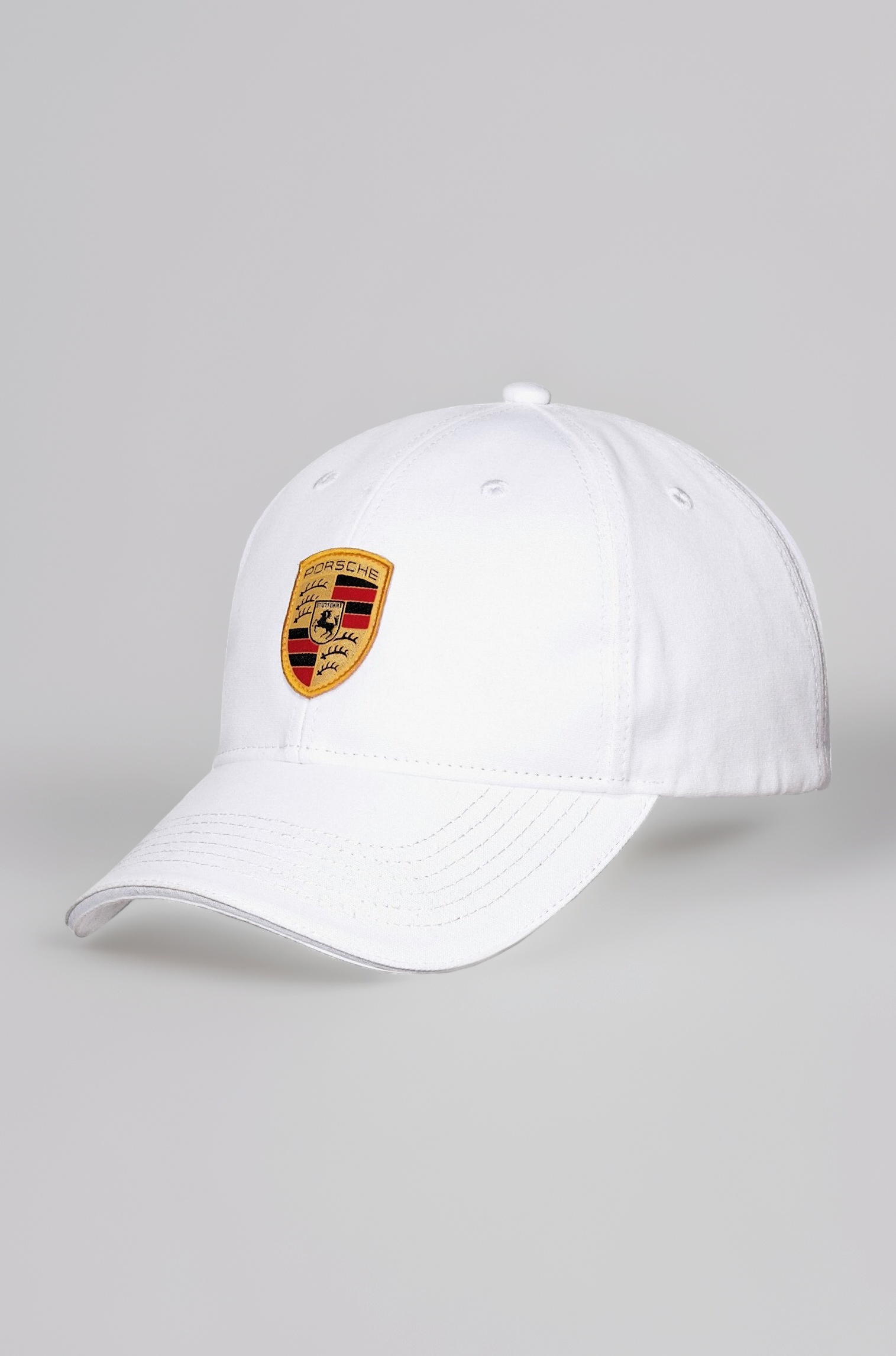 Porsche Crest Logo White Baseball Cap