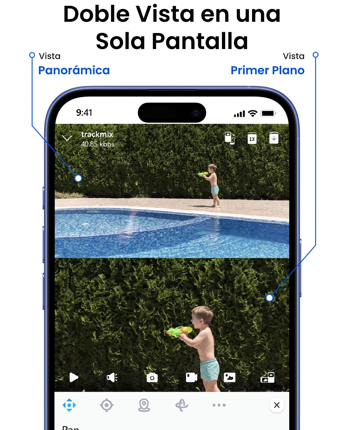 Reolink 4K 8MP PTZ Camara Vigilancia, Zoom Híbrido 6X, TrackMix PoE Gris | Doble Lente, 355° Pan y 90° Tilt, Color Visión Nocturna, Detección Inteligente, Seguimiento Automático, Audio Bidireccional