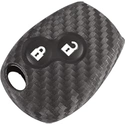 Funda Llave Dacia Duster Funda de Silicona para Llave de Coche de Fibra de Carbono con 2 Botones Compatible con Renault Dacia Modus Laguna Megane Clio 3 Twingo Kangoo 2 Remoto (2 Botones)