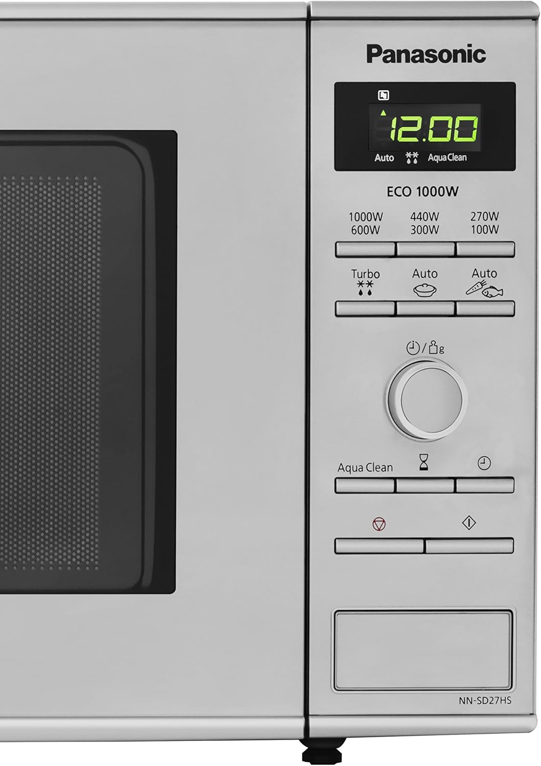 Panasonic NN-SD27HSBPQ Solo Inverter Forno a Microonde, 23 Litri, 1000 W, Acciaio Inox