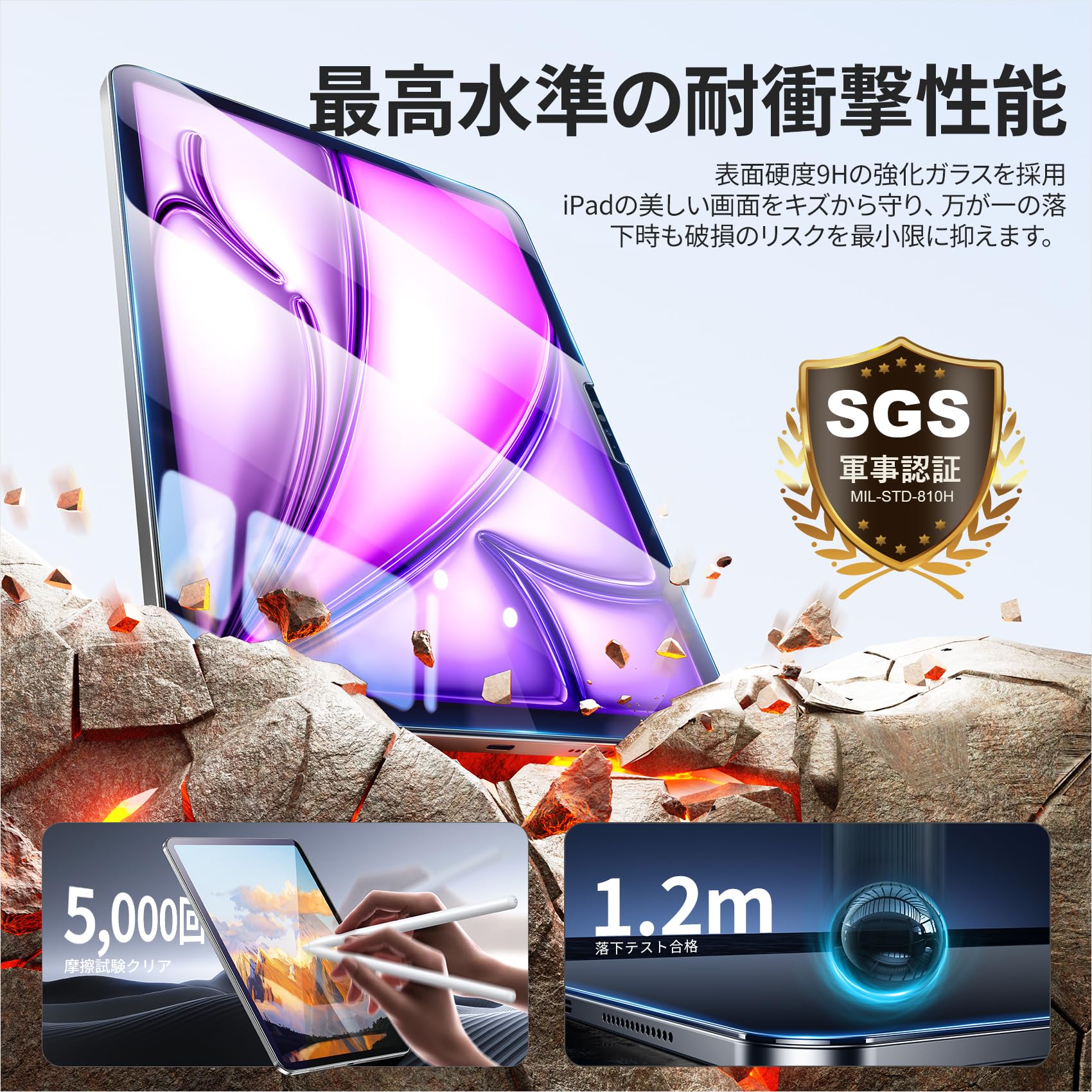 Amazon.co.jp: NIMASO ブルーライト ガラスフィルム iPad Air13 インチ
