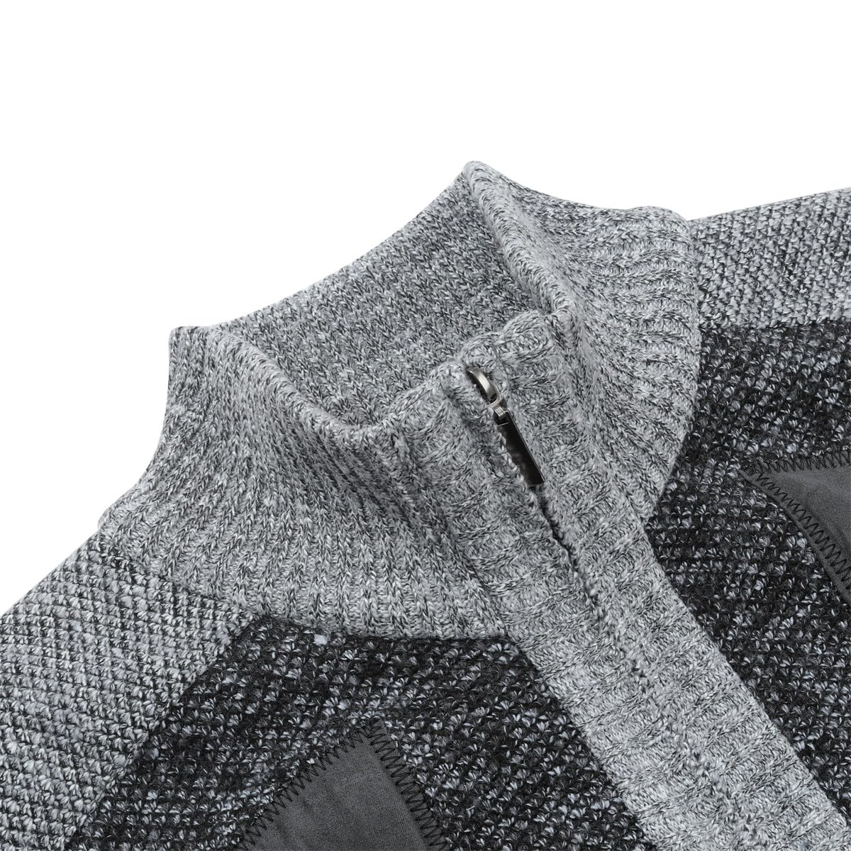 Allthemen Cardigan da Uomo con Collo Alto e Cerniera Maglione Foderato Grosso per l'inverno