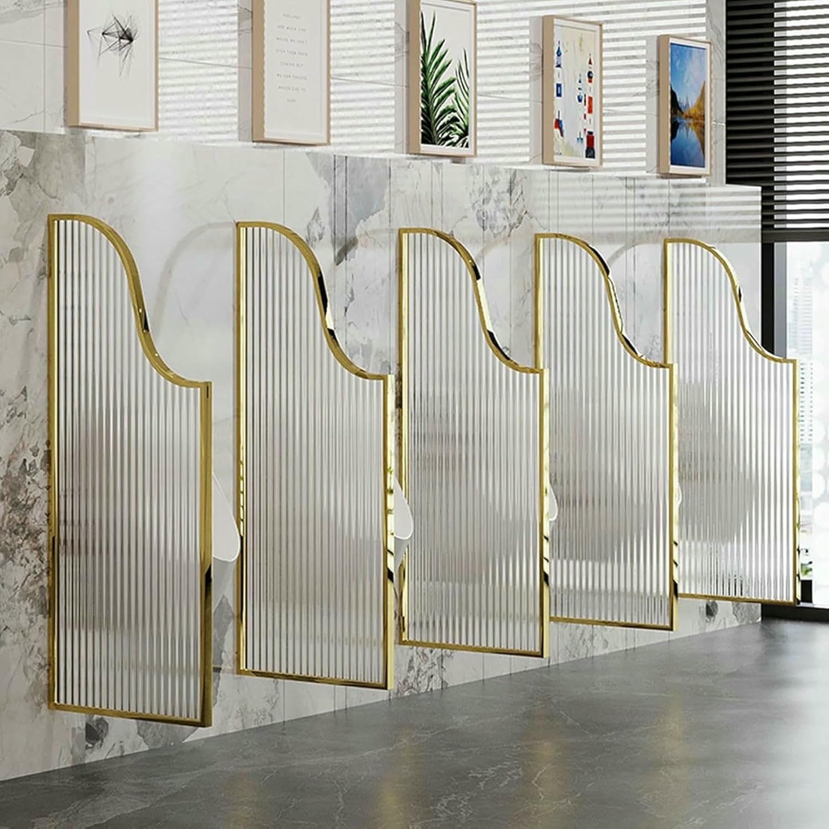 GJZQDKX Tempered Glass Urinal Partition Divider for Enhanced Privacy and Hygiene in Public Restrooms, Durable Toilet Accessory for Men's Facilities
