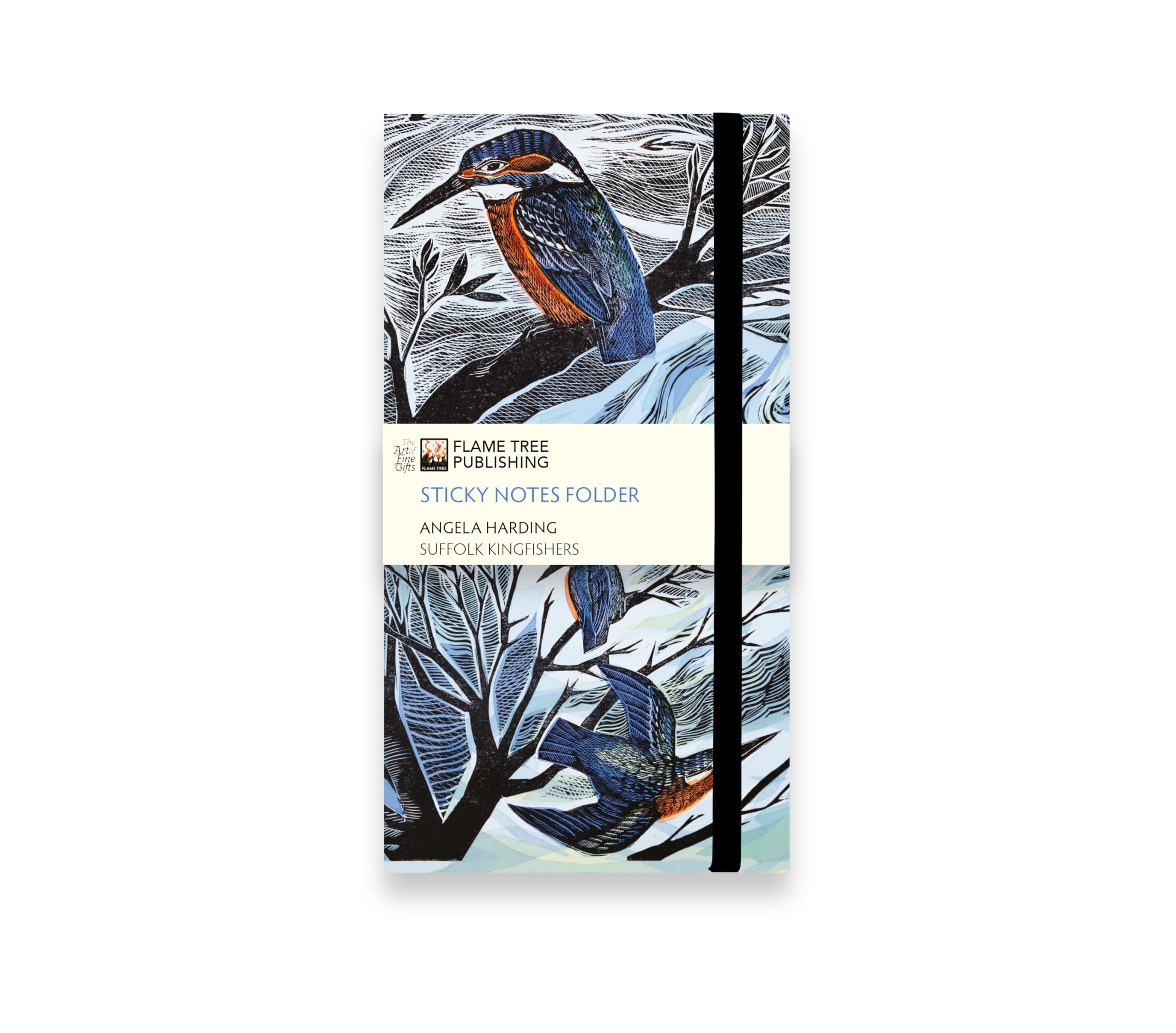 Angela Harding: Suffolk Kingfishers Flame Tree Sticky Notes Folder