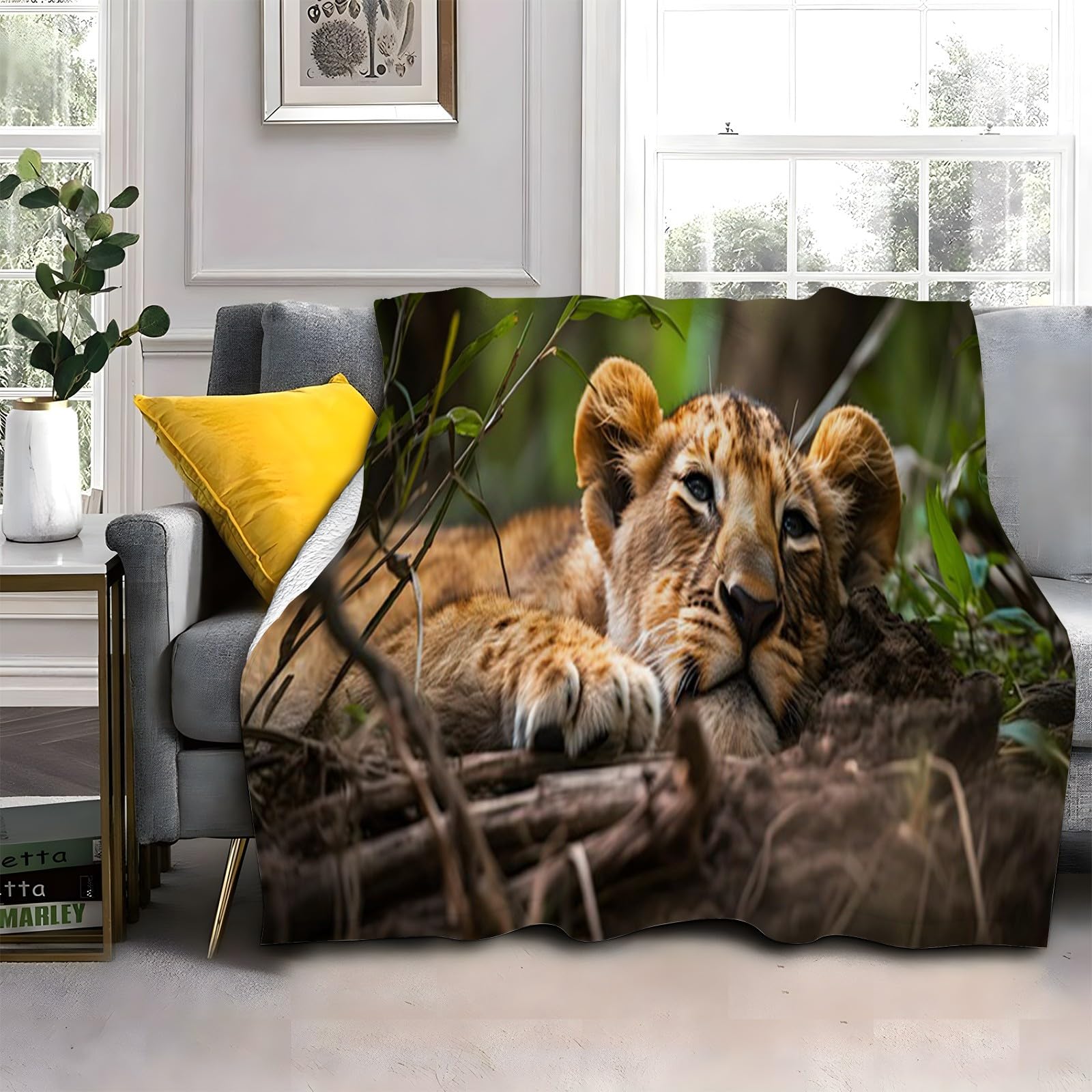 LLSZAHD Brown Leopard Blanket, Animals Throw Blanket, Thick Warm Fuzzy Washable Flannel Blanket for Sofa, Chair, Car, Lap, Pets, excellent gift (30"x40")