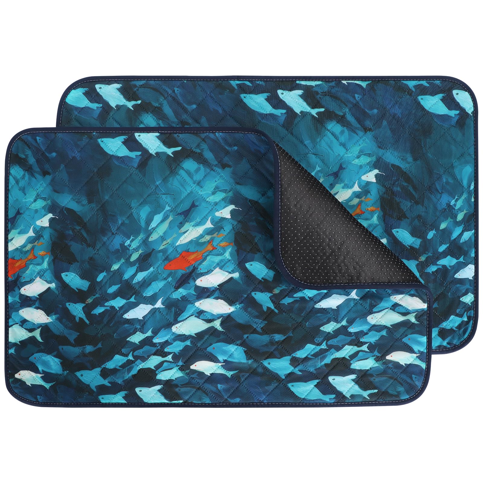 IEUUMLER Washable Pee Pads for Dogs, 2 Pack Reusable Waterproof Puppy Pads, Non-Slip Super Absorbent Training Pad for Playpen Crate Bed EU012