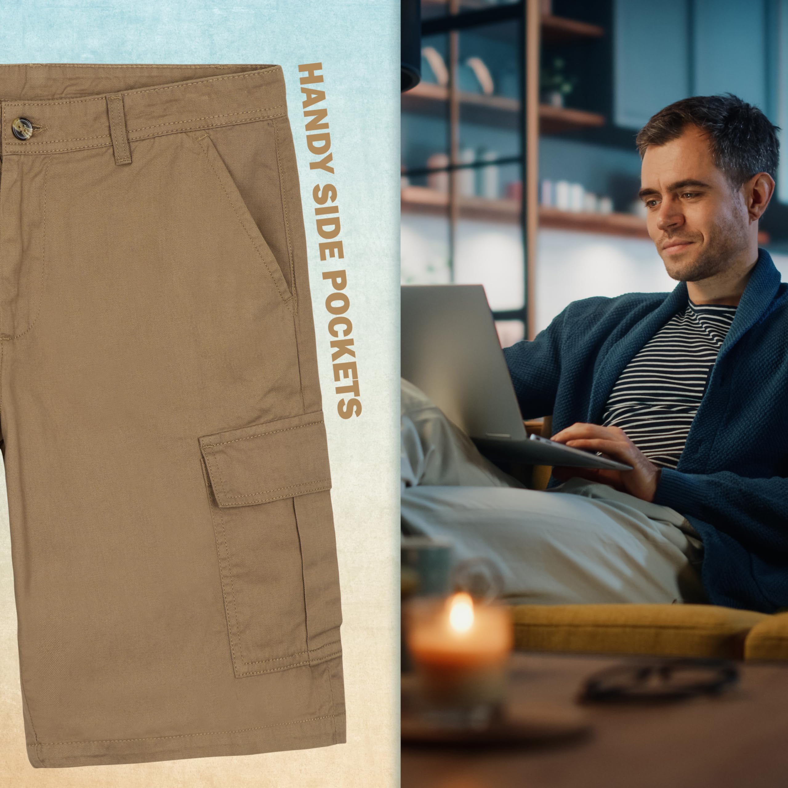 Pantalón Corto de Carga CityComfort para Hombre con Bolsillos