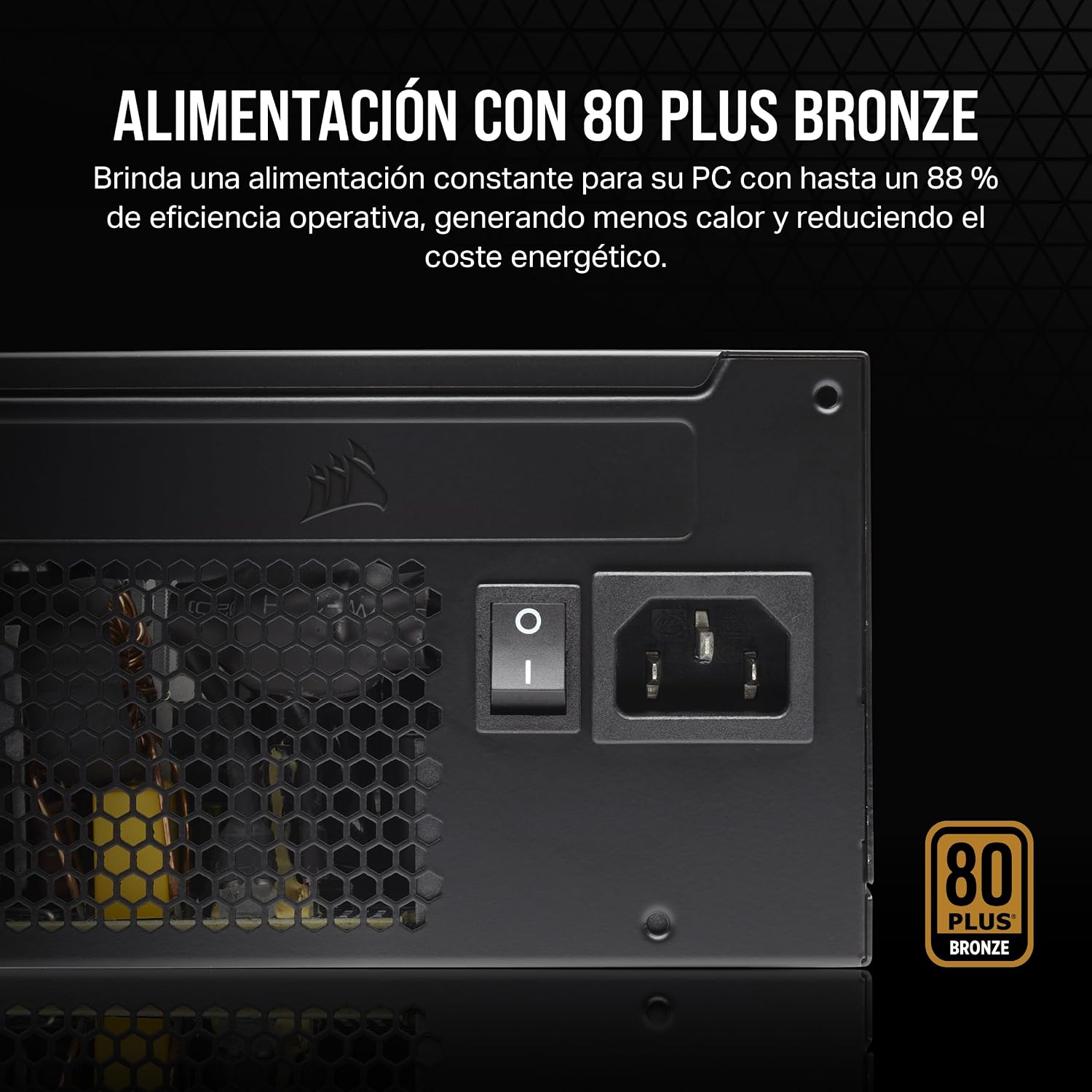 CORSAIR CX550 ATX 550W Fuente de Alimentación – Eficiencia 80 Plus Bronze – Bajo Ruido – Cables con Funda – No Modular – EU – Negro 5