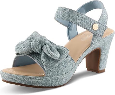 PATRIZIA Bowdee Womens Block Heel Sandal with Stylish Bow & Walkable Comfort