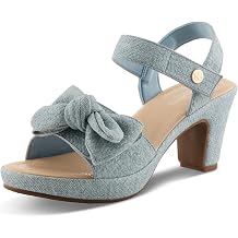 PATRIZIA Bowdee Womens Block Heel Sandal with Stylish Bow & Walkable Comfort