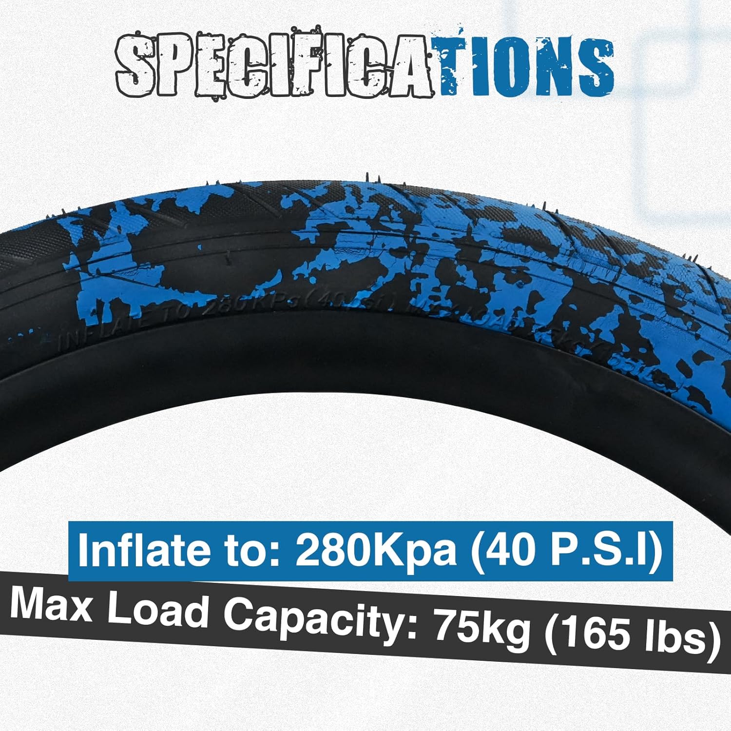 WEEROCK 20 Inch BMX Tire, 20 x 2.4 (64-406) Bike Tires, 2 Pack Folding Bead Replacement Tyre with Inner Tubes for 20" Bicycles, MTB, Mountain Bike, BMX, Dirt Jumper, Black/Blue Camouflage