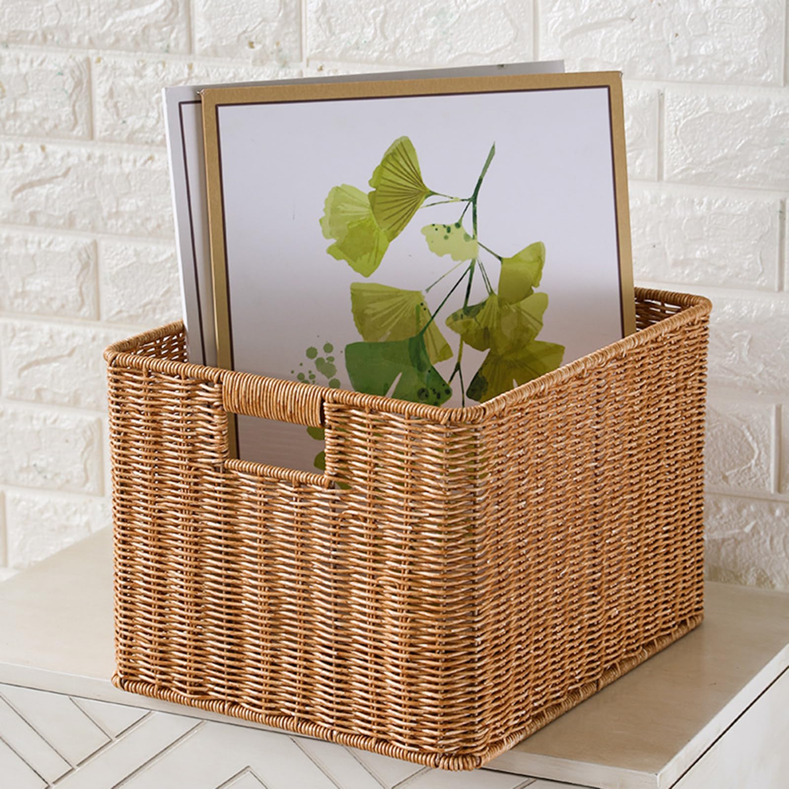 Cestino Portaoggetti in Vimini con Coperchio, Scatola Decorativa Rotonda in Rattan da 5,9 Pollici, Vassoio in Vimini Multiuso Intrecciato a Mano, Cestino for Alimenti for la Cucina Domestica della Fat