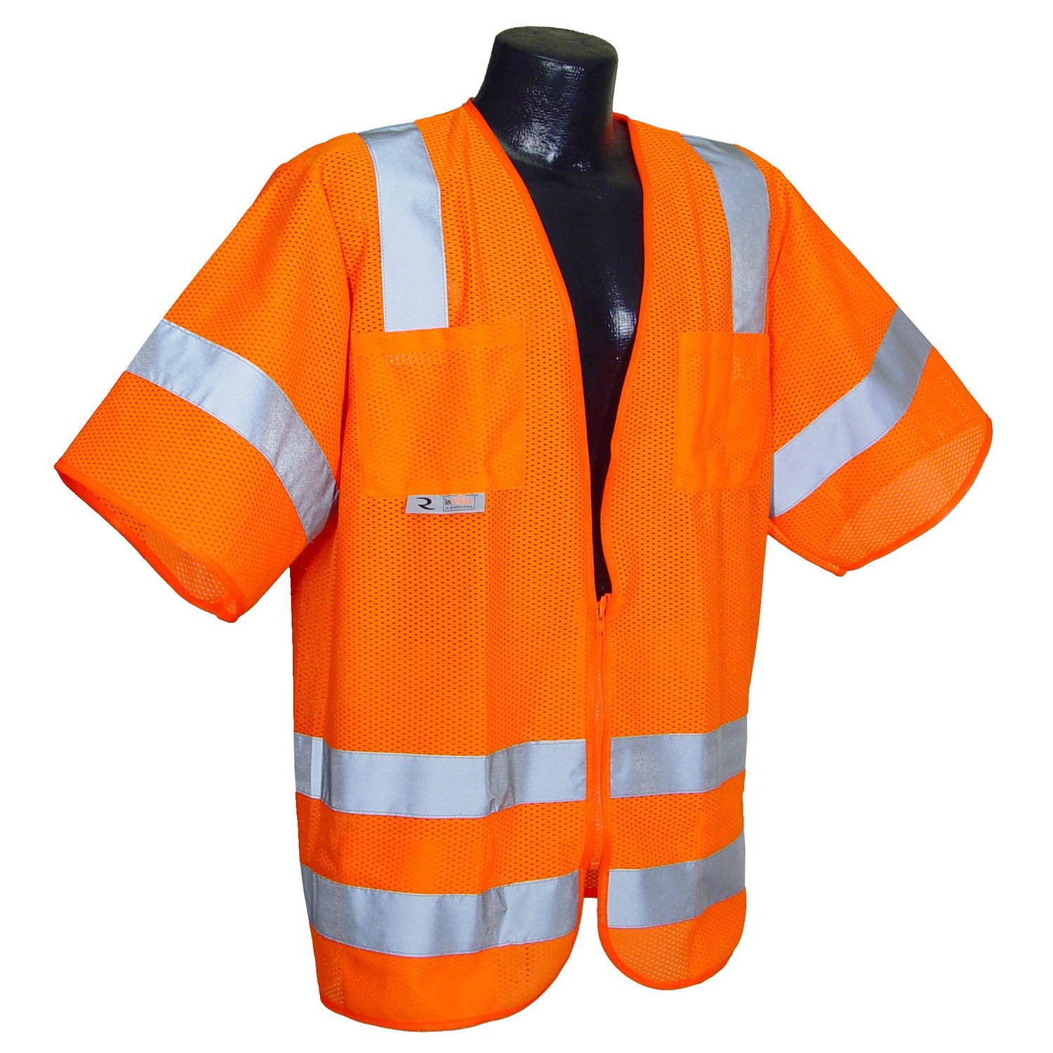 Radians SV83OMXL Class 3 Standard Mesh Safety Vest with Short Sleeves, X-Large, Orange